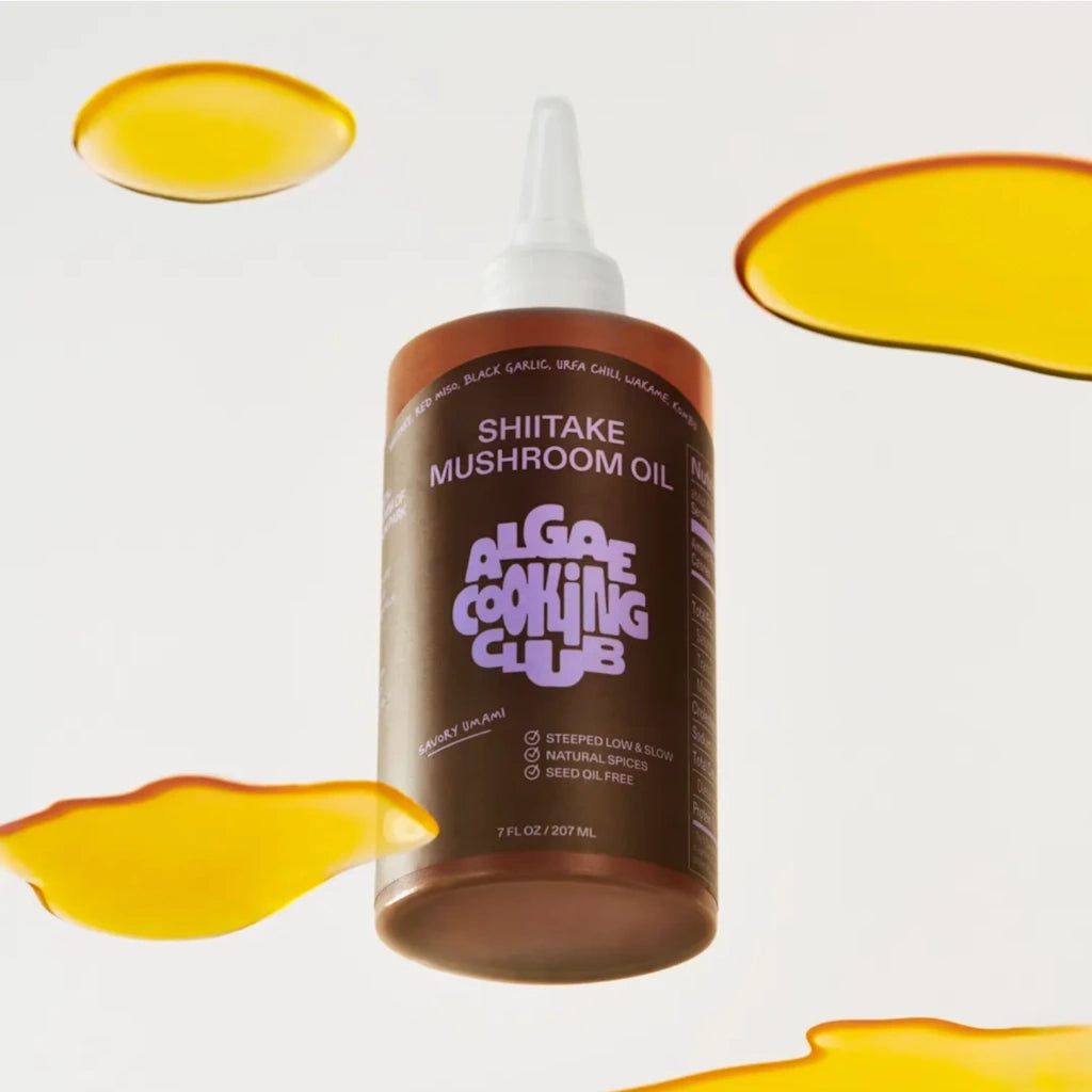 Crafted with Chef Daniel Humm of Eleven Madison Park, this Shiitake Mushroom Oil delivers rich umami through a slow eight-hour infusion of six different spices. Available from Campanula Design Studio in Seattle.