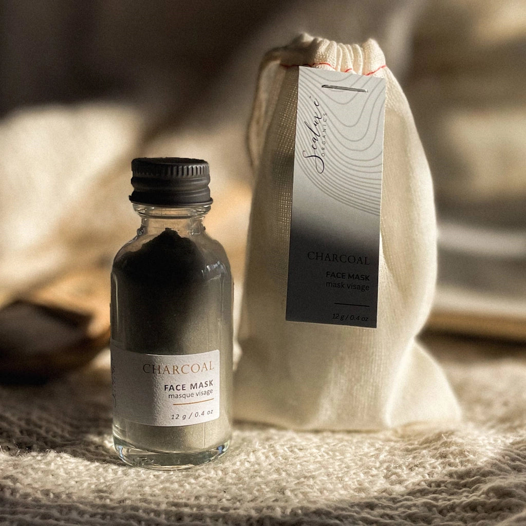 Spa charcoal mask by Sealuxe, available from Seattle gift basket company, Campanula Design Studio.