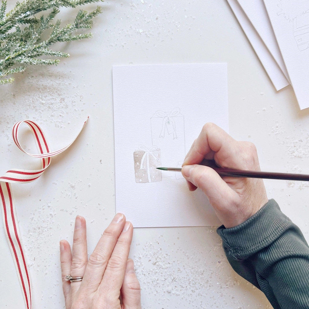 Paint your own special Christmas cards to send to loved ones this year with these Christmas cheer printable notecards from Campanula Design Studio, Seattle florist and gift basket company in Magnolia.