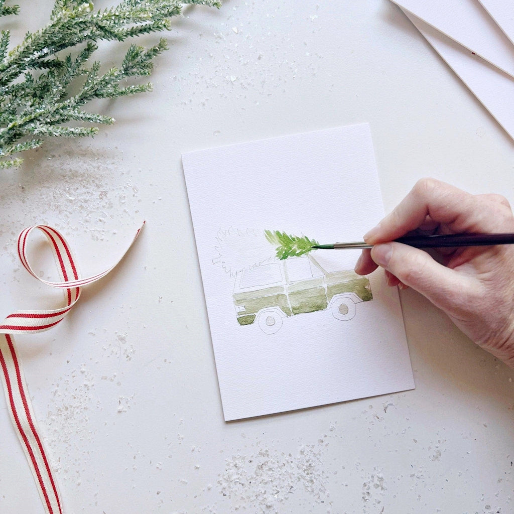 Paint your own special Christmas cards to send to loved ones this year with these Christmas cheer printable notecards from Campanula Design Studio, Seattle florist and gift basket company in Magnolia.