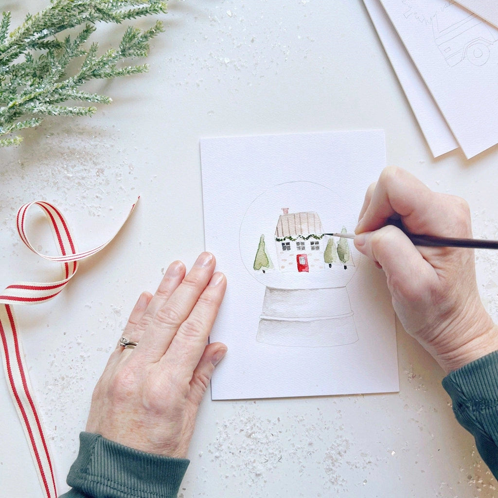 Paint your own special Christmas cards to send to loved ones this year with these Christmas cheer printable notecards from Campanula Design Studio, Seattle florist and gift basket company in Magnolia.