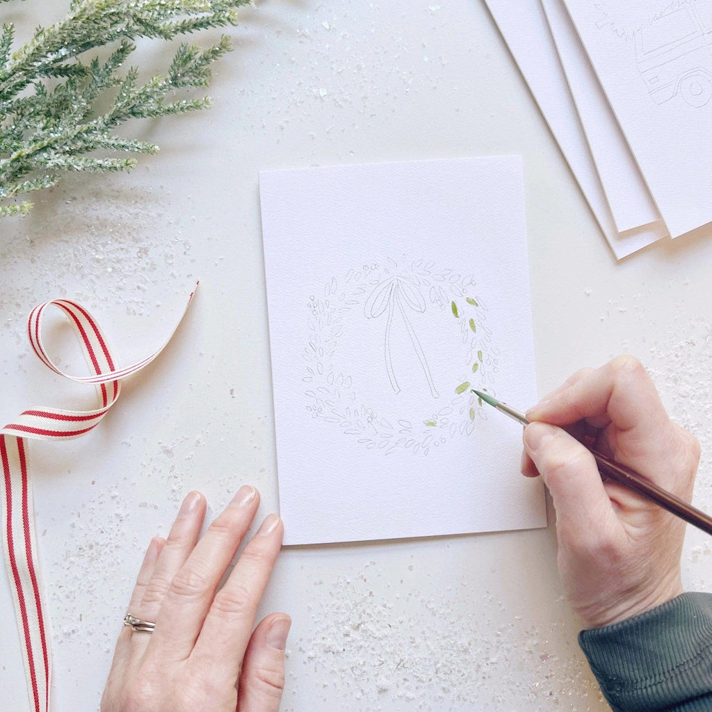 Paint your own special Christmas cards to send to loved ones this year with these Christmas cheer printable notecards from Campanula Design Studio, Seattle florist and gift basket company in Magnolia.