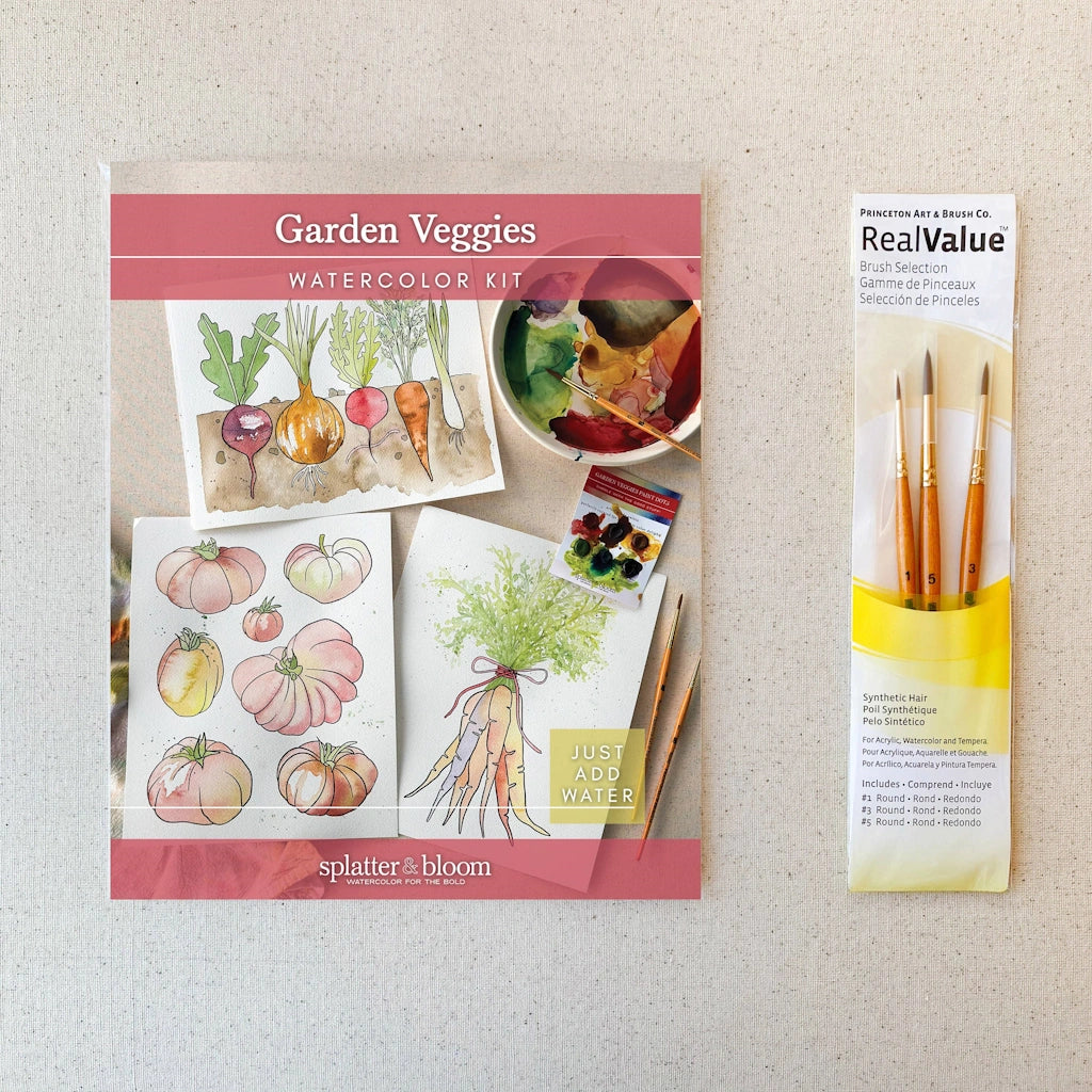 For your gardening painting crafty friend, this watercolor garden veggies kit is available at Campanula Design Studio in Seattle.