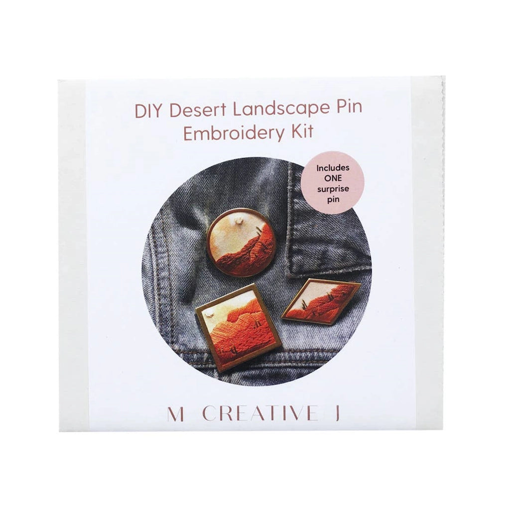 Desert landscape embroidery kit from Campanula Design Studio in Seattle.