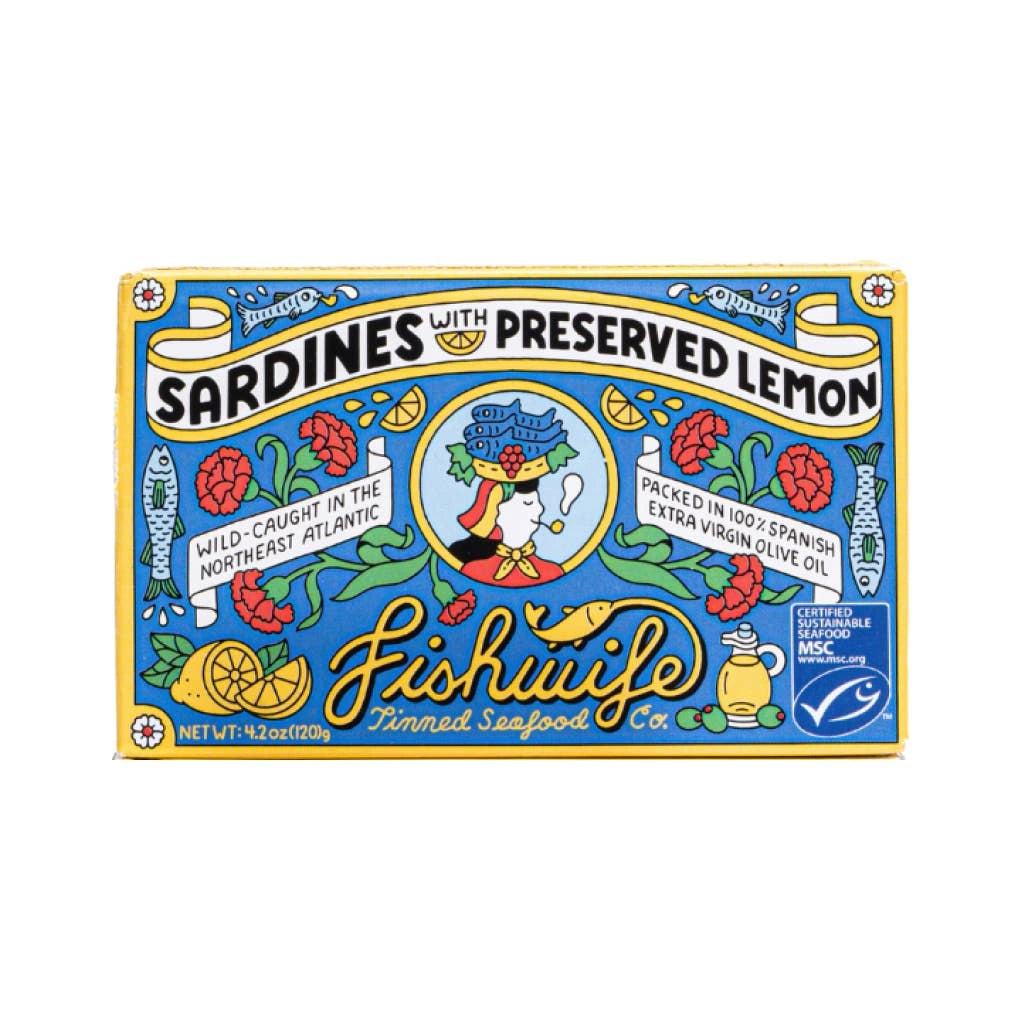 These Fishwife sardines are amazing! Buy them from Campanula Design Studio in Seattle.