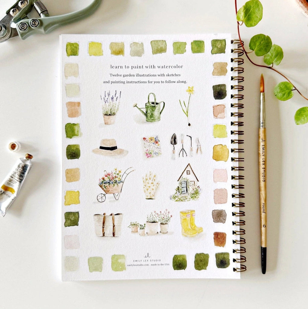 Watercolor workbooks are just like a coloring book, but with watercolor! This garden themed watercolor book is perfect for artists of any age. This book makes a perfect gift for your crafty friend. Available from Campanula Design Studio for nationwide shipping, or combine it with a flower arrangement, gift basket, or houseplant for the perfect gift delivery in the greater Seattle area.