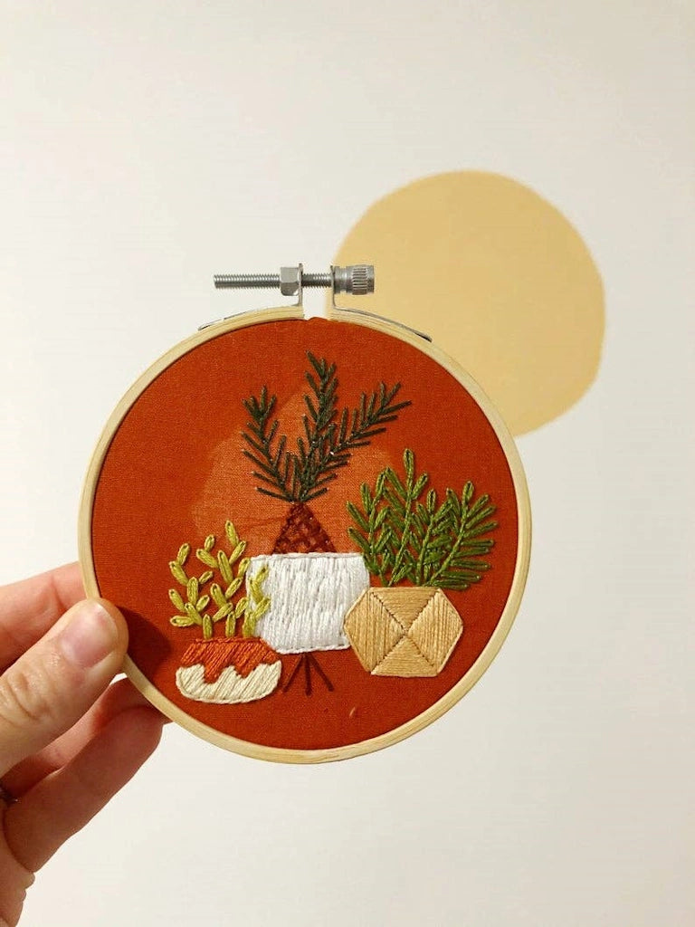 Pair this houseplant embroidery kit with one of our houseplant options for the perfect gift. Available from Campanula Design Studio in Seattle.