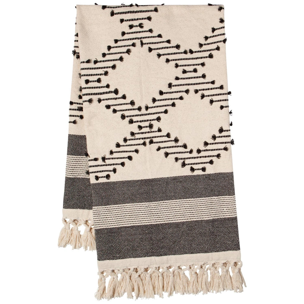 This black and cream throw makes a perfect picnic blanket. Available from Campanula Design Studio in Seattle.