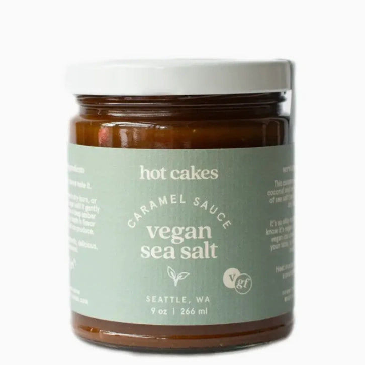 This vegan caramel sauce is so good you won't even know it's vegan. Available from Campanula Design Studio in Seattle for nationwide sale, or combine it with a flower arrangement, gift basket, houseplant or other gifts for a custom present for your foodie friend or loved one.