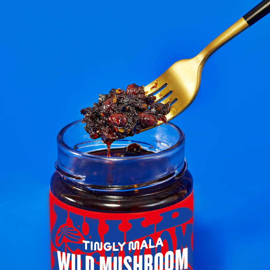 Hot Pot Queen Wild Mushroom Chili Sauce available from Seattle florist and gift basket store, Campanula Design Studio.