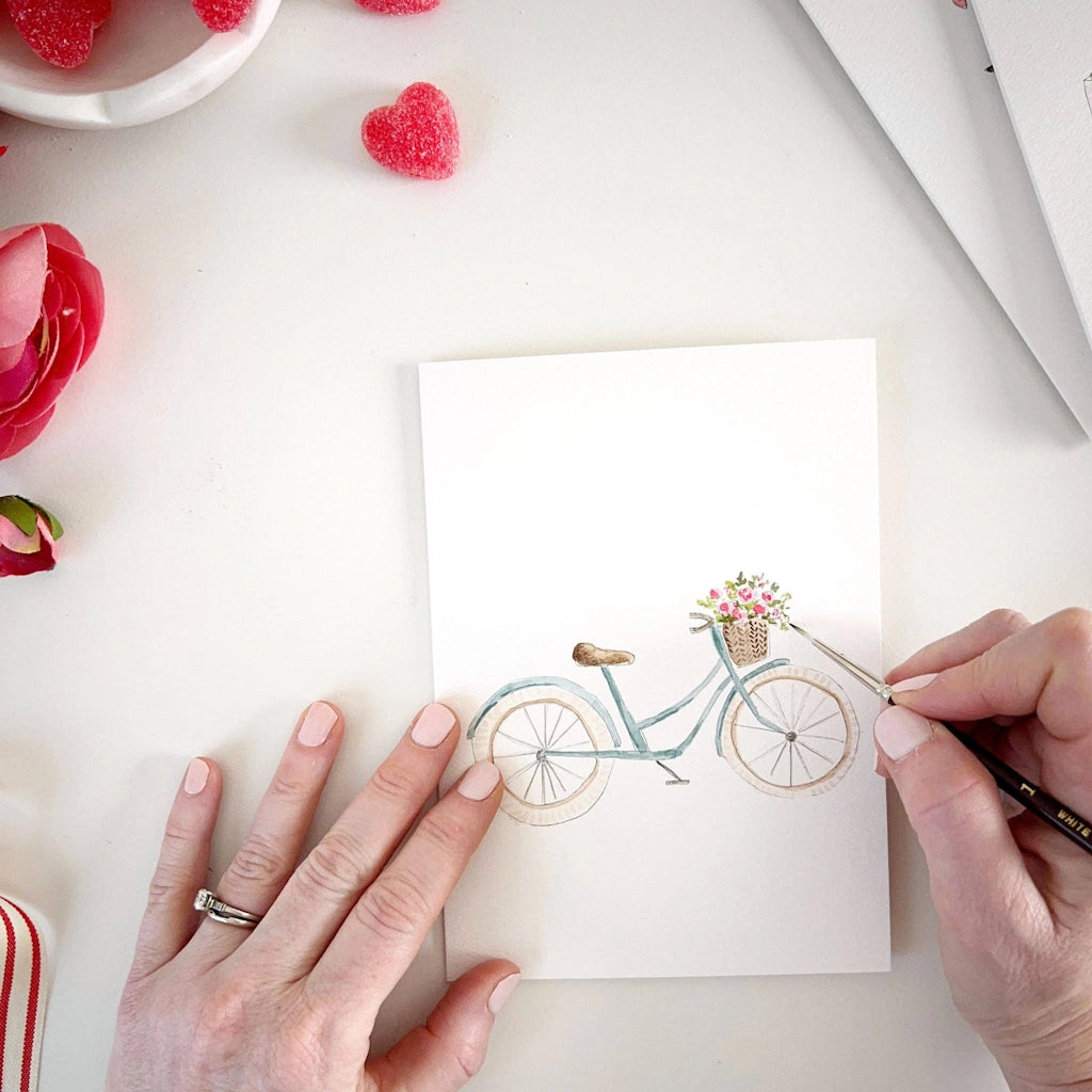 Paint your own watercolor cards to send to loved ones! Available on their own or as part of a Seattle flower delivery or gift basket from Campanula Design Studio in Magnolia.