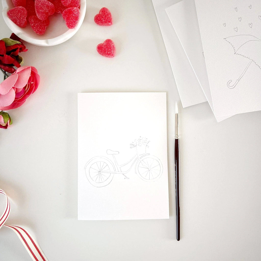 Paint your own watercolor cards to send to loved ones! Available on their own or as part of a Seattle flower delivery or gift basket from Campanula Design Studio in Magnolia.