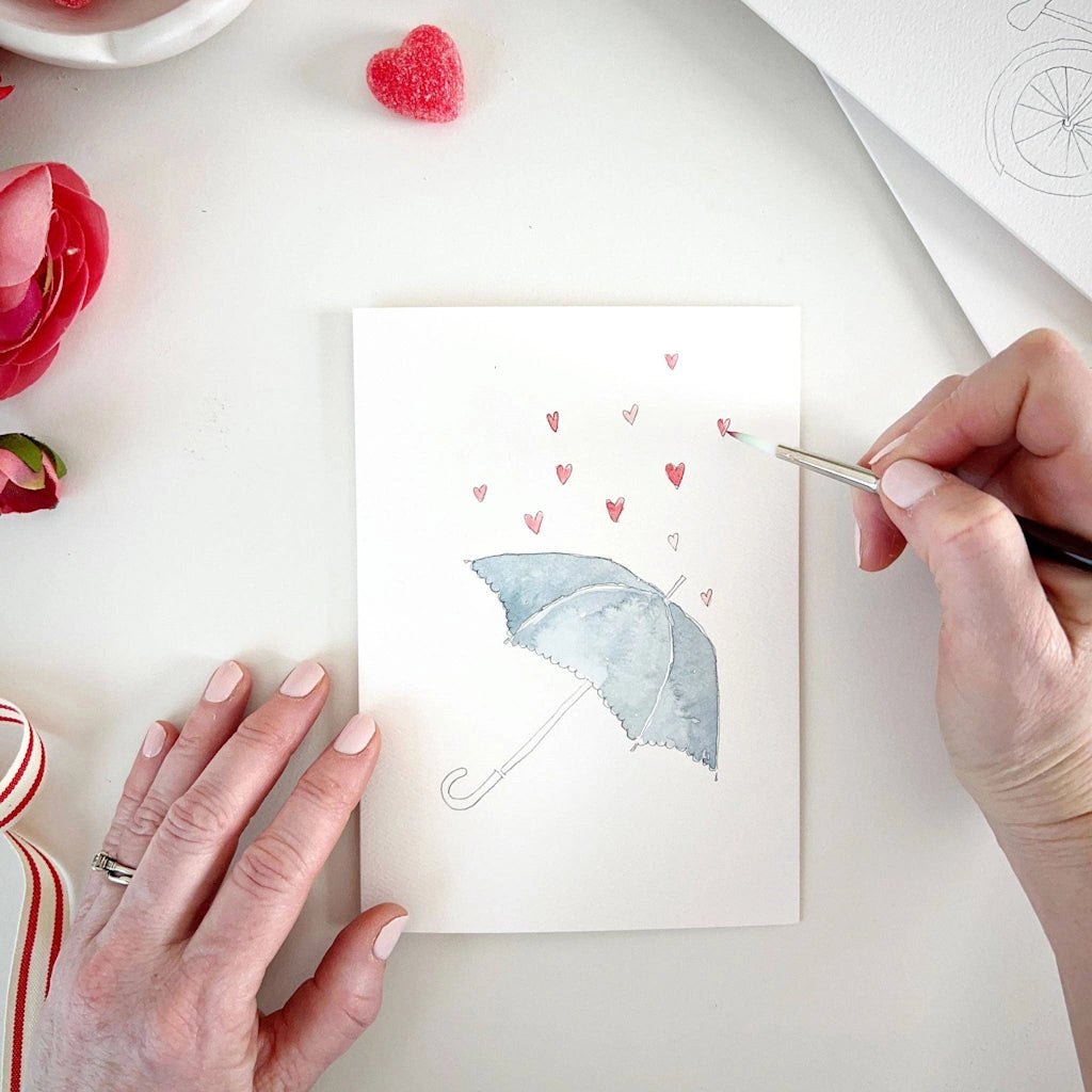 Paint your own watercolor cards to send to loved ones! Available on their own or as part of a Seattle flower delivery or gift basket from Campanula Design Studio in Magnolia.