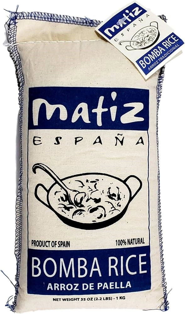 Matiz Bomba Rice for purchase as an individual sale or as part of one of our paella gift baskets. Available from Campanula Design Studio in Seattle.