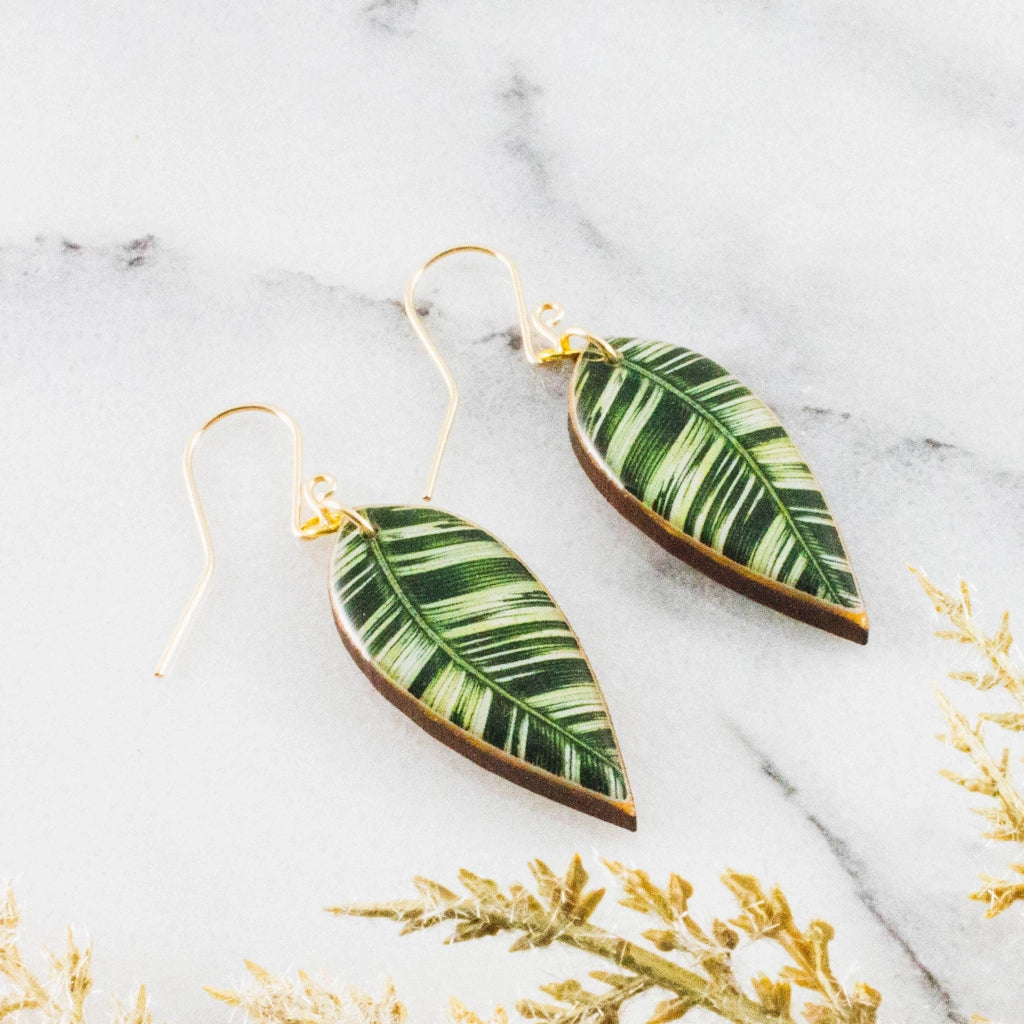 Banana Leaf Earrings available from Campanula Design Studios, Seattle florist and gift basket store in Magnolia.