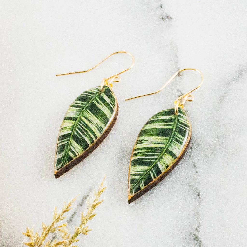 Banana Leaf Earrings available from Campanula Design Studios, Seattle florist and gift basket store in Magnolia.