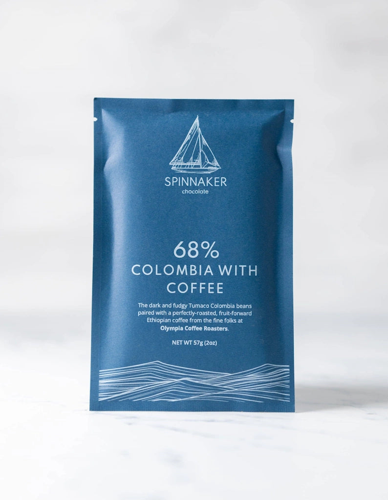 Coffee and chocolate combine together for the perfect taste combination in this offering from Spinnaker Chocolate. Available from Campanula Design Studio in Seattle, WA.