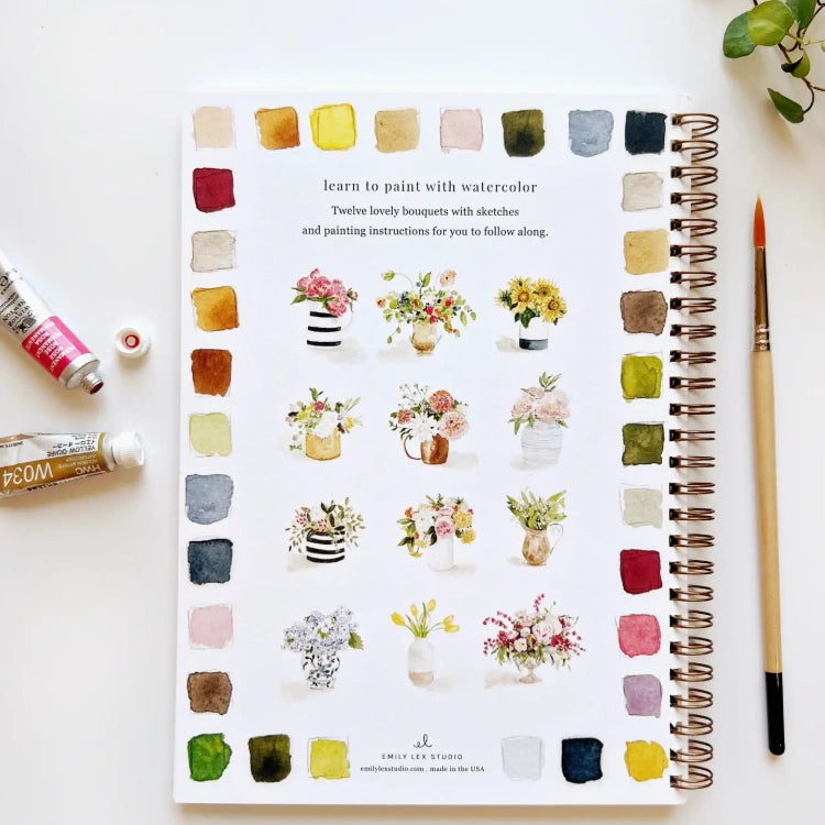 Watercolor book, paints and container gift box for your creative friend. Available from our Seattle Flower shop in Magnolia, nationwide shipping or gift delivery in the greater Seattle area.